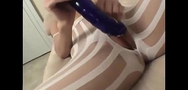  Toy my pussy for me through my ripped stockings